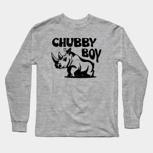 Chubby boy \\ Rhinoceros Long Sleeve T-Shirt